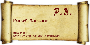 Peruf Mariann névjegykártya